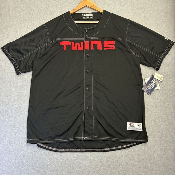 Mlb Genuine Merchandise Other - Minnesota Twins Jersey Mens XL Black Red Button Front MLB True Fan NWT